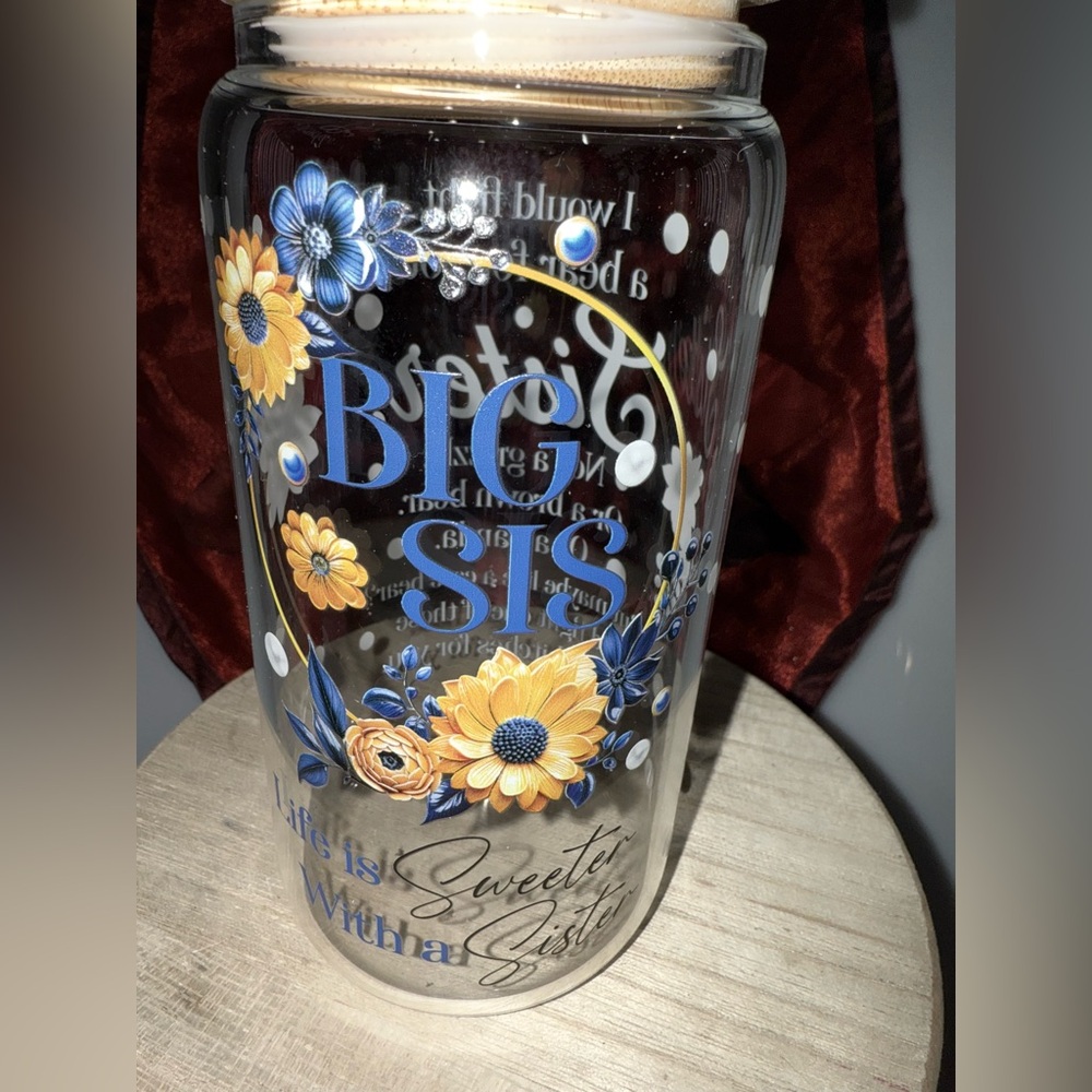New Floral Glass Tumbler with Lid